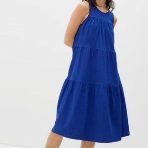 Everlane Tiered Blue Sleeveless Dress